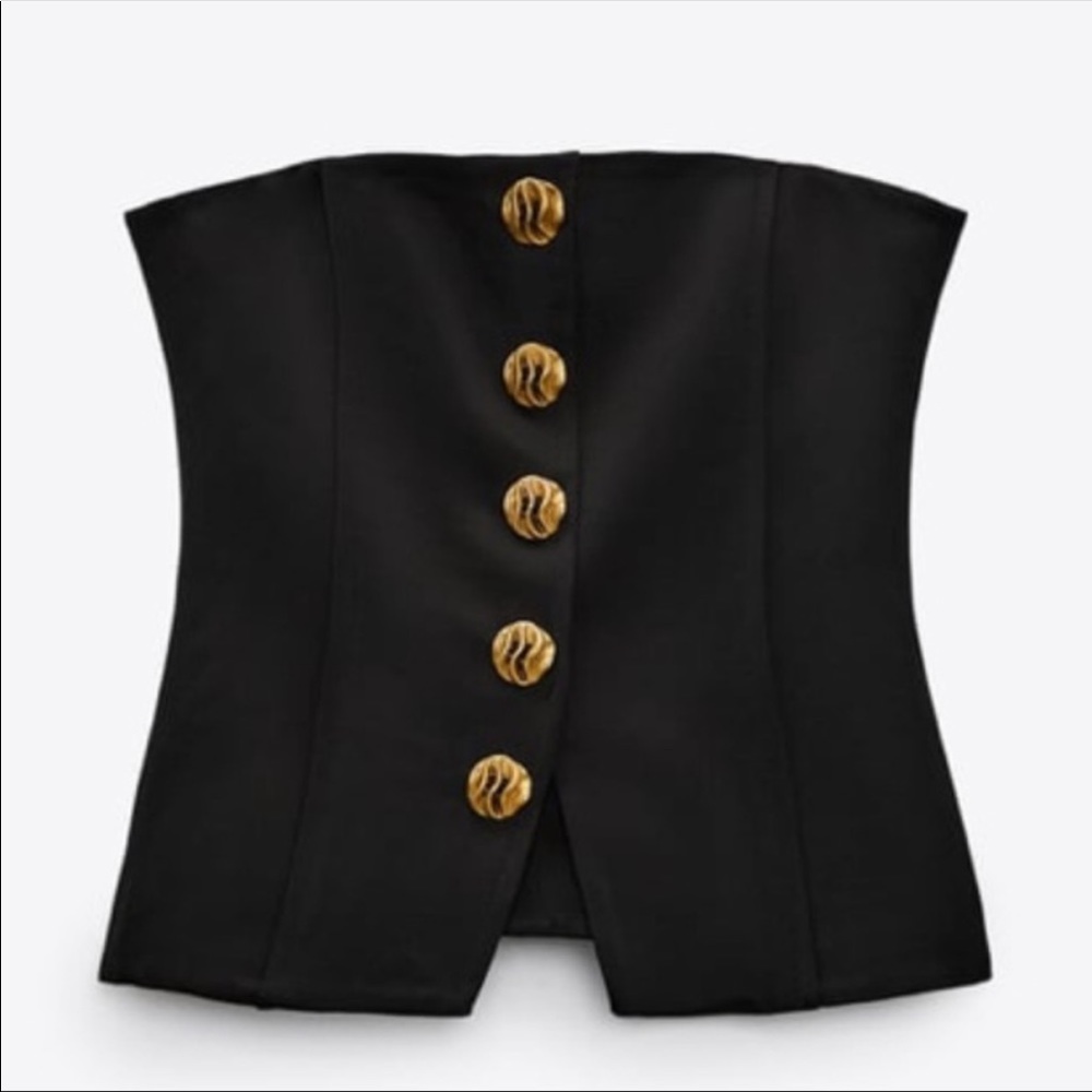 NWT Zara Bustier with Gold buttons